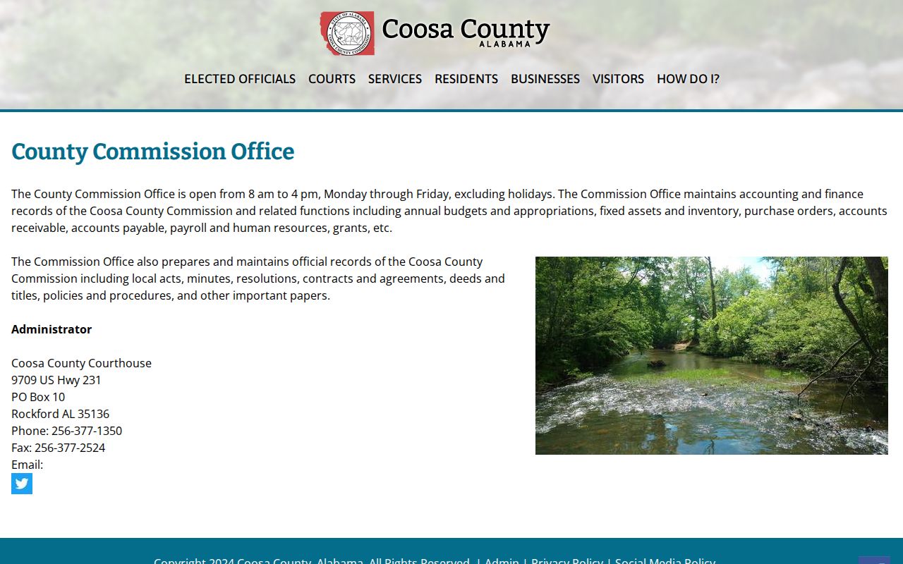 Coosa County courthouse location for court docket and archive access