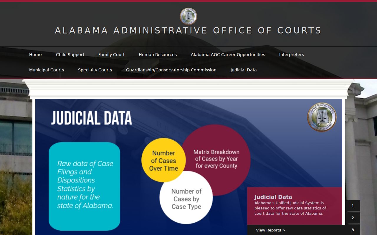 Alabama court services used for a Coosa County docket search